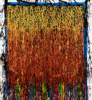 PLEASE DON'T FAIL 2021 Acrylique, et encre sur toile 153x137cm