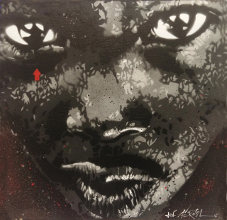 Black boy, aérosol sur toile, 40x40cm., 2014